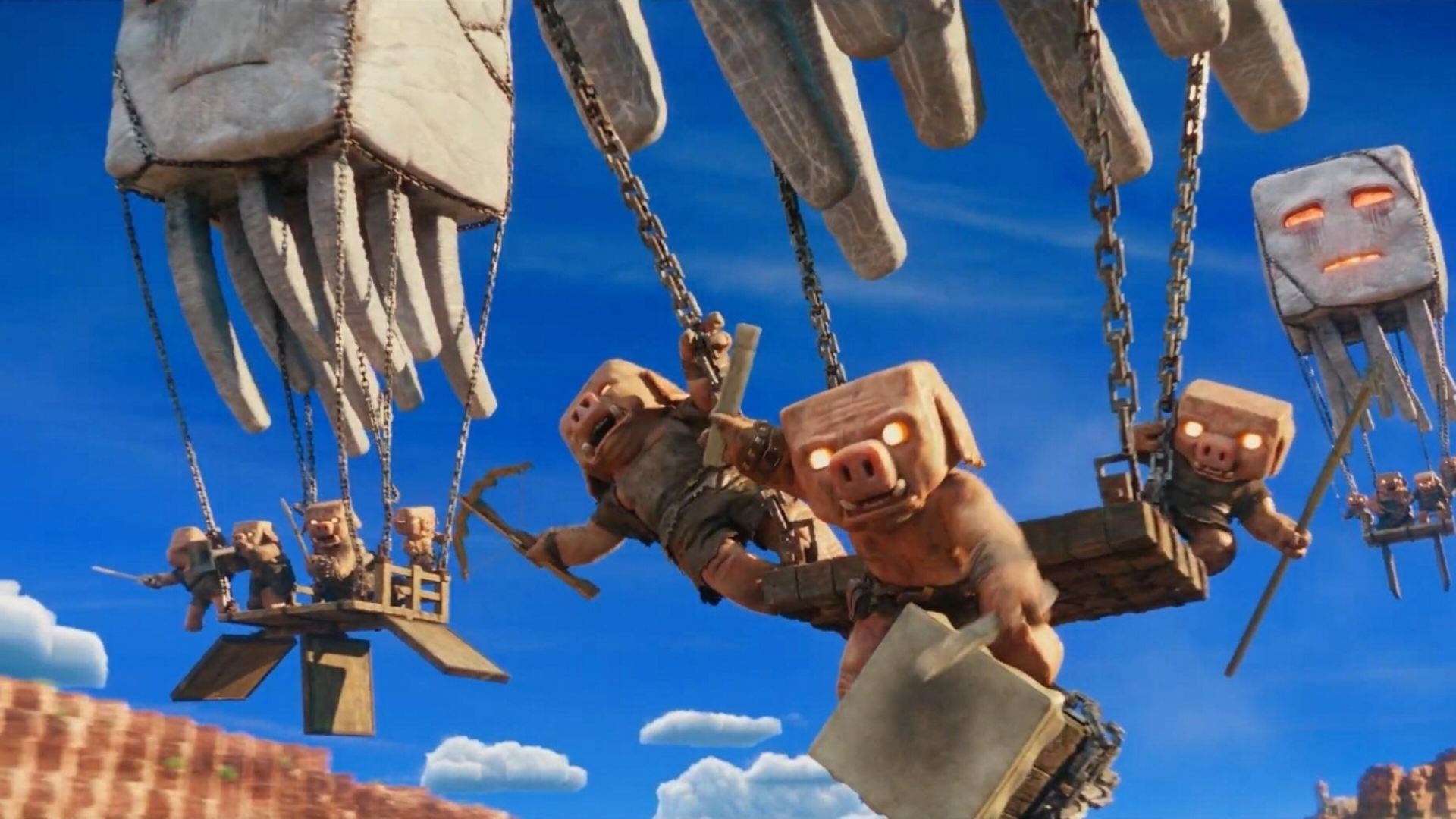 10. Steve vs. Ghasts and Piglins