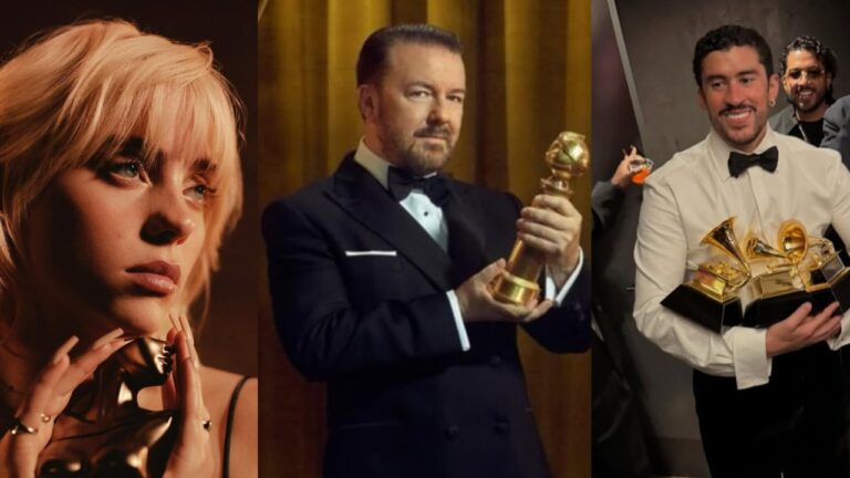 Ricky Gervais takes shot at Bad Bunny, Billie Eilish after Grammys act billie eilish, ricky gervais and bad bunny